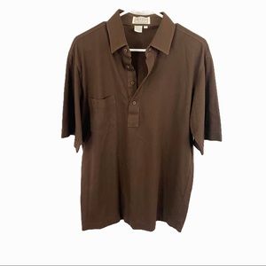 💋3/$20💋 VTG Mark Scot Solid Brown Polo Shirt